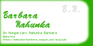 barbara mahunka business card